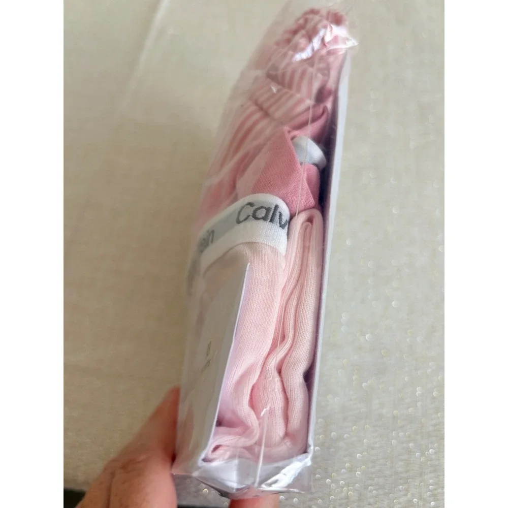 Calvin Klein Kids 18‎ month 3-Pack Organic Cotton Pink Striped Pants NEW